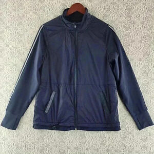 Tangerine Full Zip Navy Blue Nylon Athletic Sweatshirt Women's L